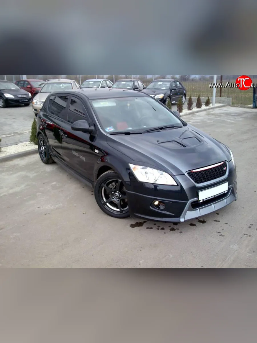 Накладка переднего бампера Khust-Tuning KIA Ceed 1 ED дорестайлинг, хэтчбэк 5 дв. (2006-2010)  в Самаре Самарской области