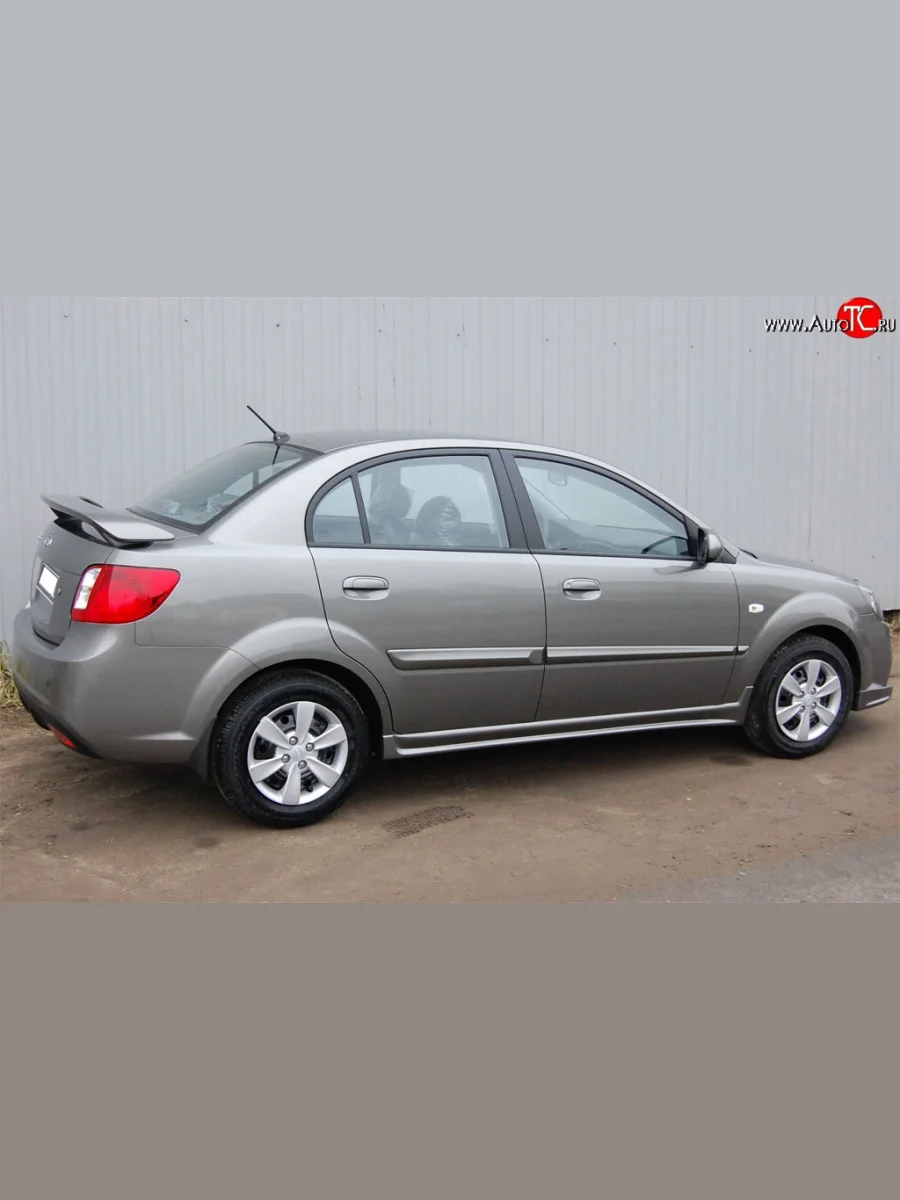 Пороги накладки GT Dynamics KIA Rio 2 JB дорестайлинг седан (2005-2009) (Неокрашенные)  в Самаре Самарской области