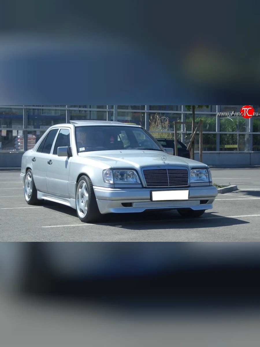 Накладка переднего бампера GT Dynamics Mercedes-Benz E-Class S124 универсал рестайлинг (1993-1996) (Неокрашенная)  в Перми Пермском крае