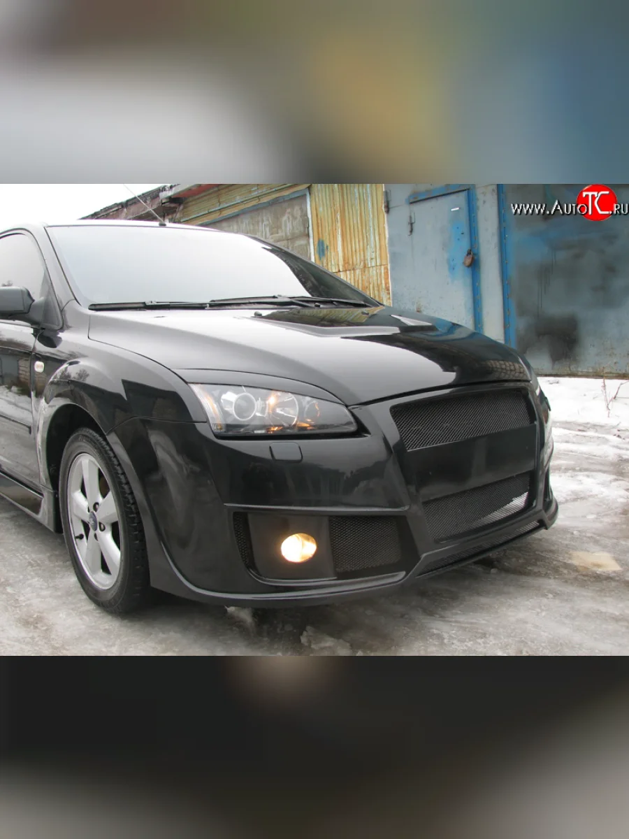 Передний бампер Bomb-Style Ford Focus 2 хэтчбэк 5 дв. дорестайлинг (2004-2008) (Без центрального проёма под гос.номер, Неокрашенный)  в Керчи Республика Крым