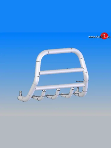 Усиленная защита переднего бампера Сталь-мастер из труб диаметром 60 мм с защитой картера Акула Chevrolet Niva 2123 дорестайлинг (2002-2008)