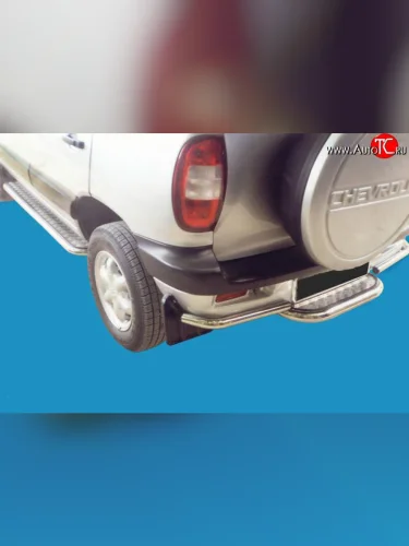 Уголки на задний бампер 42 мм Сталь-Мастер Лада ВАЗ 2123 (Нива Шевроле) дорестайлинг (2002-2008)