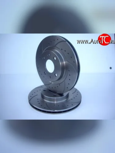 Комплект тормозных дисков Дарбис-Спорт 14 дюймов с вентиляцией, перфорацией и проточками Лада ВАЗ Приора 2171 универсал дорестайлинг  (2008-2014)