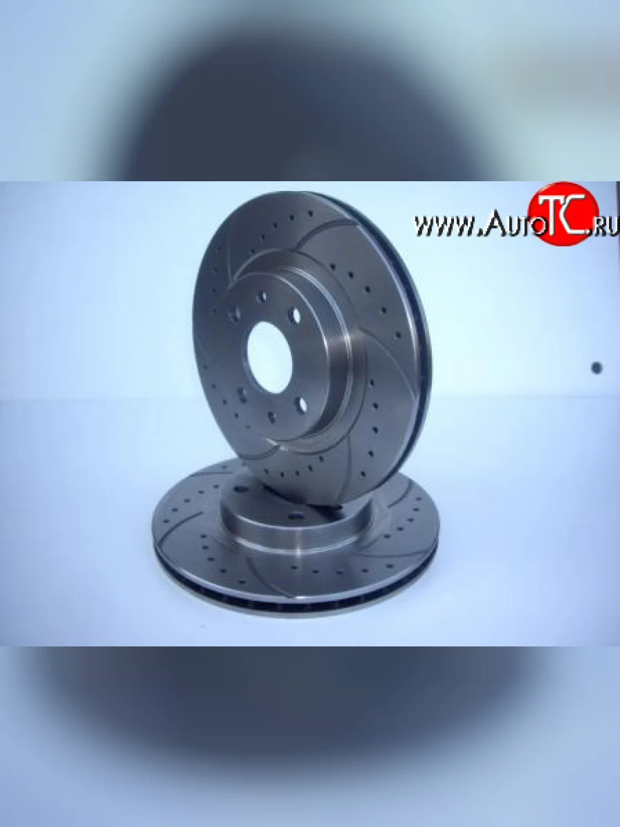 Комплект тормозных дисков Дарбис-Спорт 14 дюймов с вентиляцией, перфорацией и проточками Лада ВАЗ 21099 (1990-2004)  в Керчи Республика Крым