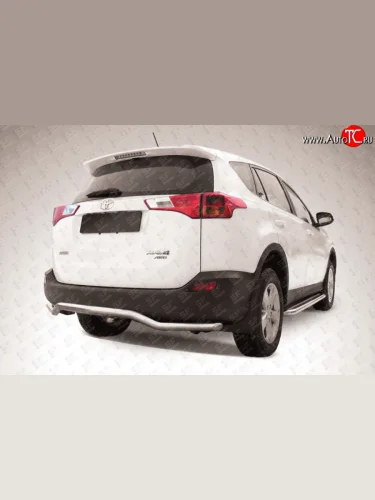 Защита заднего бампера из фигурной трубы диаметром 57 мм Slitkoff Toyota RAV4  XA40 (2012-2015) 5 дв. дорестайлинг