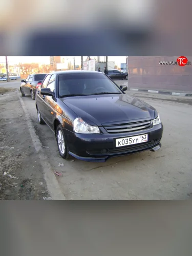 Накладка переднего бампера Спорт-Классик Лада ВАЗ Приора ( 2170,  2171,  2172,  21728) (2007-2018) седан дорестайлинг, универсал дорестайлинг , хэтчбек дорестайлинг, купе дорестайлинг, купе рестайлинг, седан рестайлинг, универсал рестайлинг, хэтчбек рестайлин