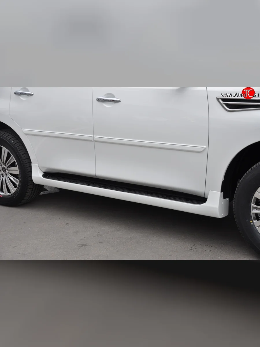 Комплект порогов Impul Nissan Patrol 6 Y62 дорестайлинг (2010-2014) (Неокрашенные)  в Перми Пермском крае