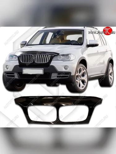Дефлектор капота CA Plastic Exclusive (Classic чёрный) BMW X5 E70 рестайлинг (2010-2013)