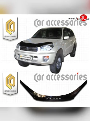 Дефлектор капота CA-Plastic (Classic черный) Toyota RAV4 CA20 5 дв. дорестайлинг (2000-2003)