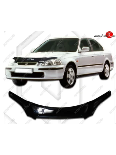Дефлектор капота (EK2, EK3, EK4, EK9) CA-Plastic (Classic черный) Honda Civic EJ,EK,EM седан дорестайлинг (1995-1998)