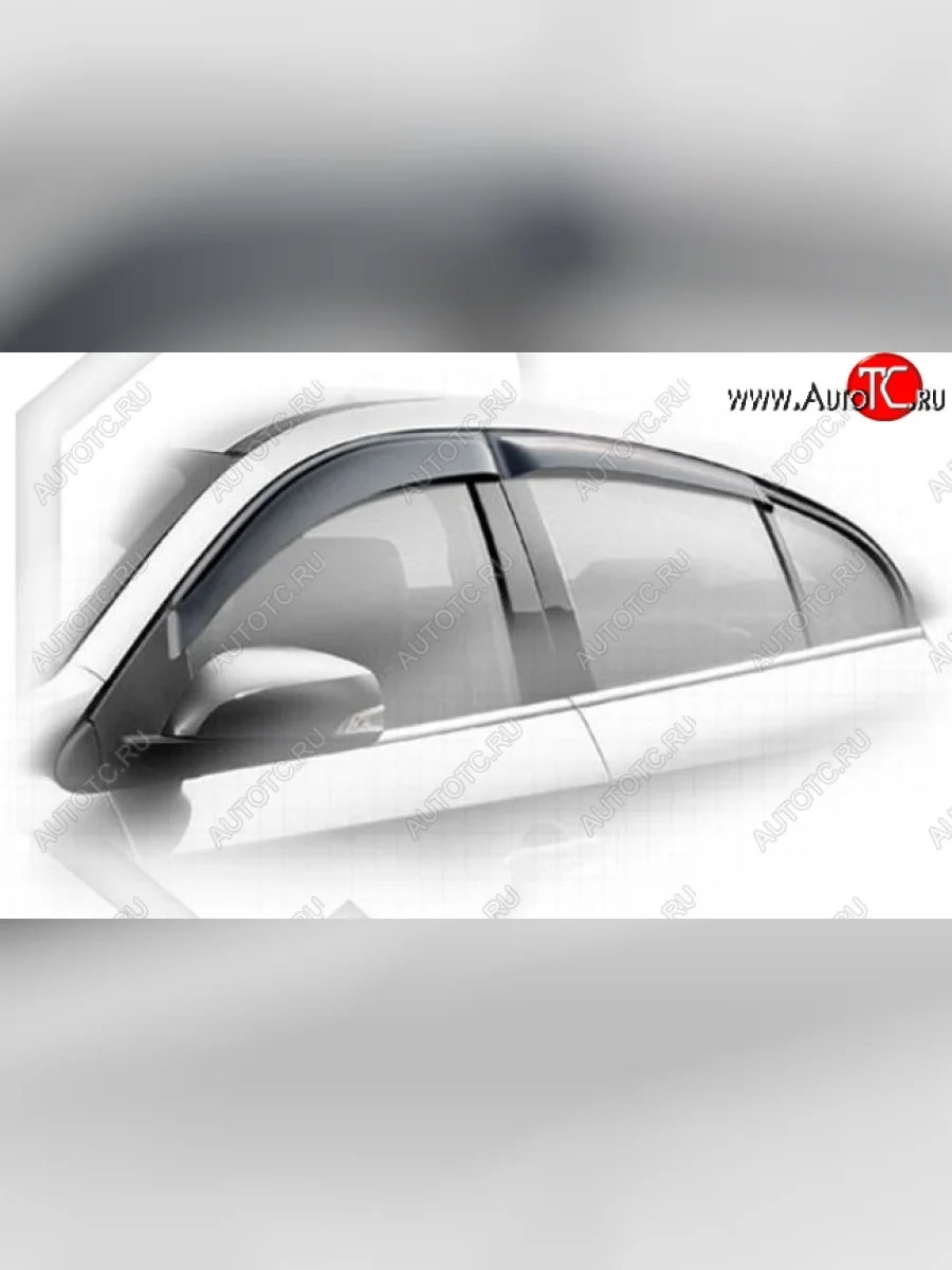 Комплект дефлекторов окон CA-Plastic Renault Fluence дорестайлинг (2010-2012) (Classic полупрозрачный, Без хром.молдинга)  в Керчи Республика Крым