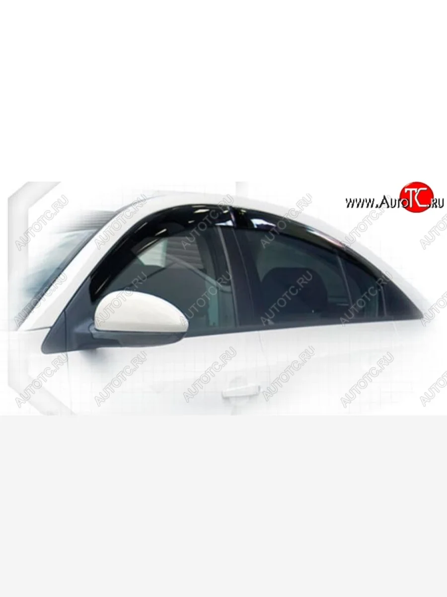 Дефлектора окон CA-Plastiс Chevrolet Cruze J300 седан дорестайлинг (2009-2012) (Classic полупрозрачный, Без хром.молдинга)  в Перми Пермском крае