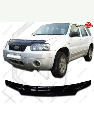 Дефлектор капота CA-Plastic exclusive (Classic черный) Ford Escape 1 дорестайлинг (2000-2004)