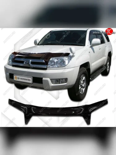 Дефлектор капота (N215) CA-Plastic (Classic черный) Toyota 4Runner N210 дорестайлинг (2002-2005)