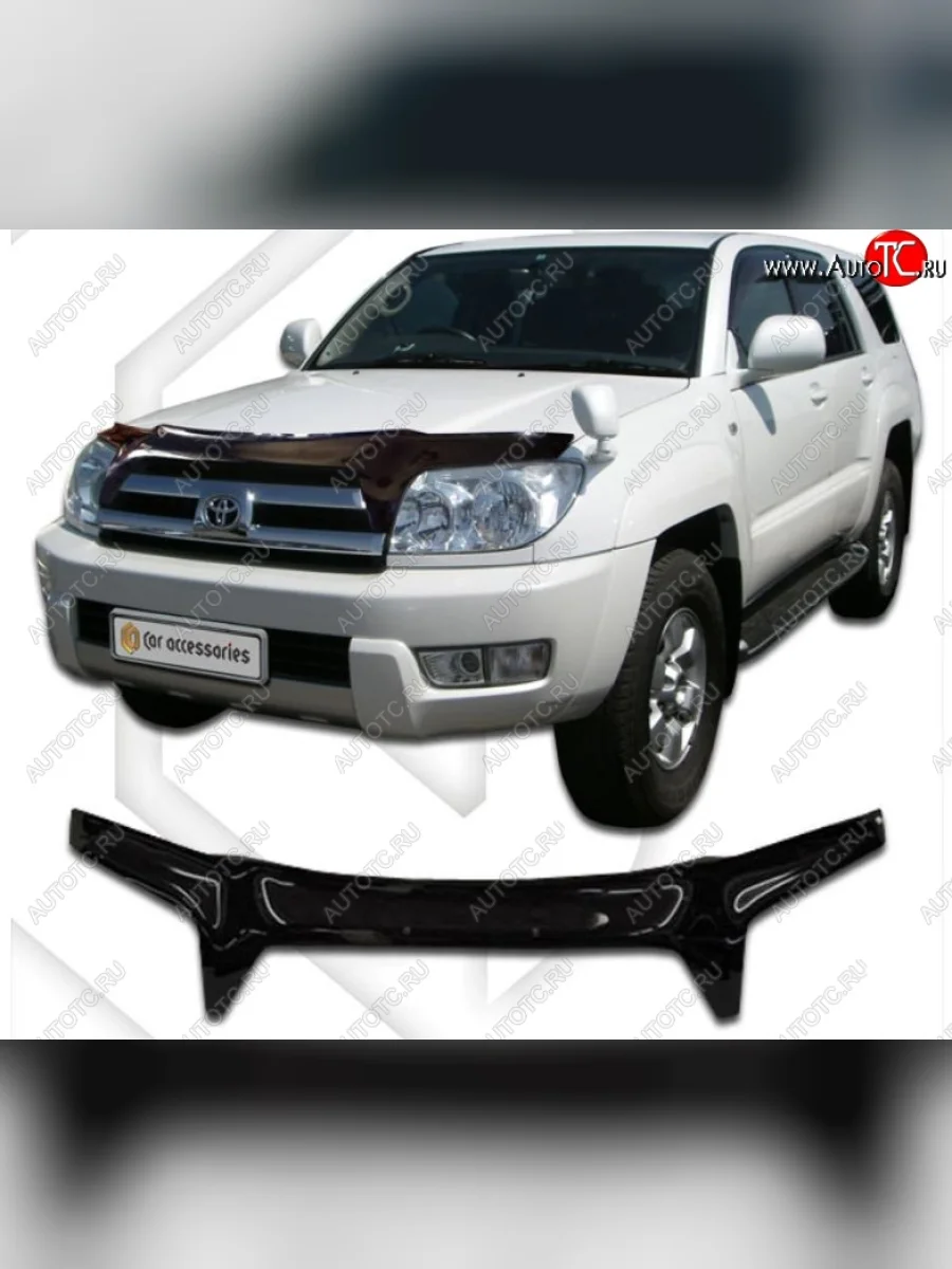 Дефлектор капота (N215) CA-Plastic Toyota 4Runner N210 дорестайлинг (2002-2005) (Classic черный, Без надписи)  в Керчи Республика Крым