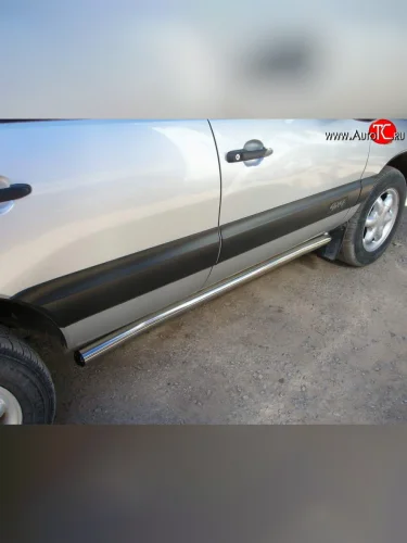 Защита порогов Сталь-мастер из круглой трубы диаметром 70 мм (дорестайлинг) Chevrolet Niva 2123 дорестайлинг (2002-2008)