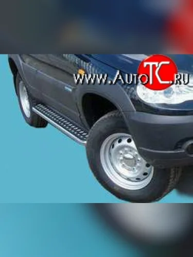 Широкая защита порогов Сталь-мастер с трубой диаметром 60 мм (рестайлинг) Chevrolet Niva 2123 рестайлинг (2009-2020)