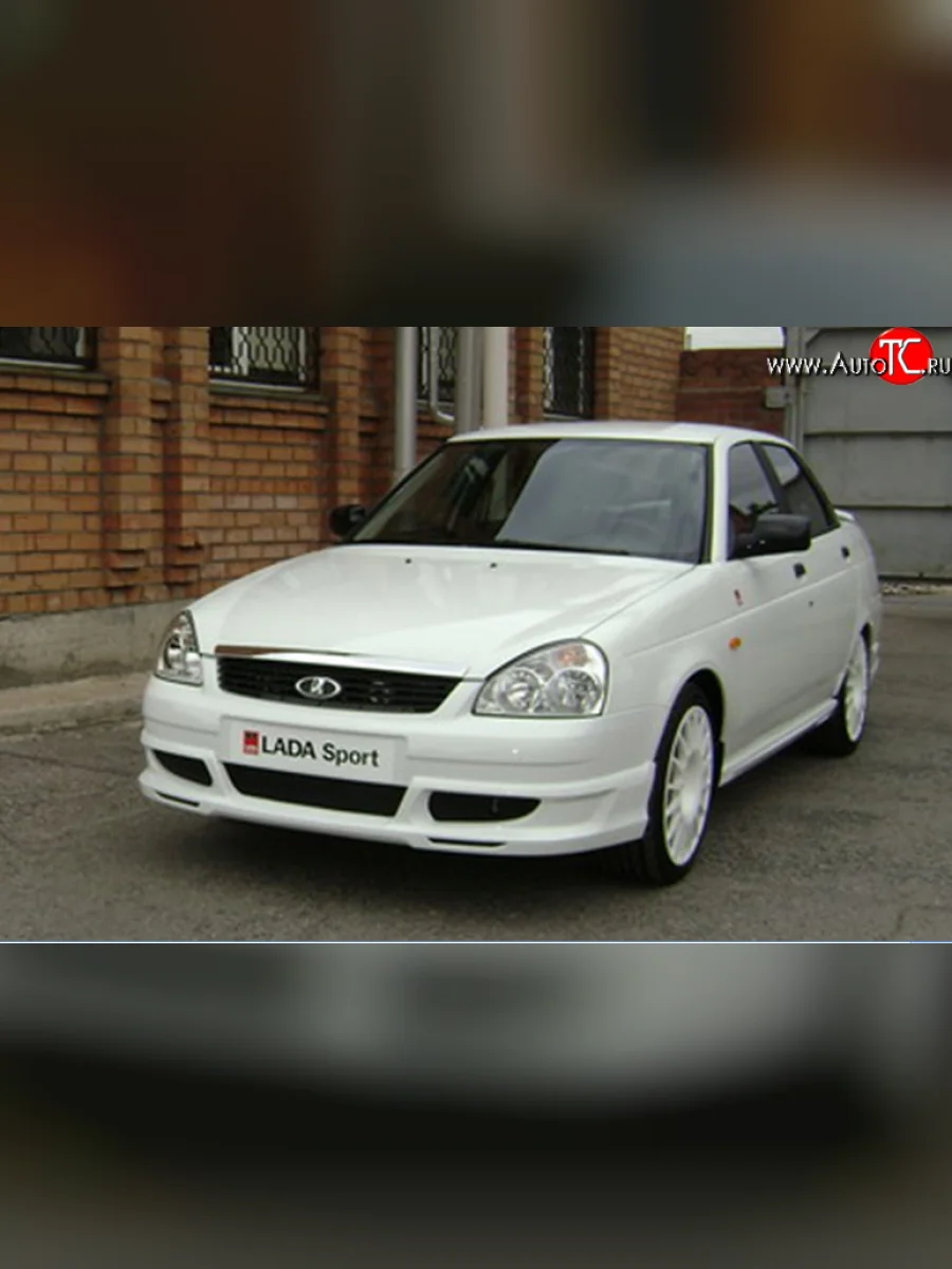 Накладка переднего бампера Lada Priora Sport Лада ВАЗ Приора 2171 универсал дорестайлинг  (2008-2014) (Неокрашенная)  в Самаре Самарской области