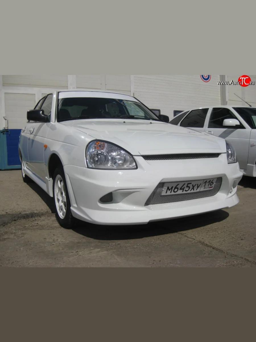 Передний бампер Rivali Лада ВАЗ Приора 2170 седан дорестайлинг (2007-2014) (Неокрашенный)  с доставкой в г. Пермь