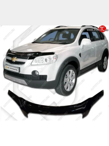 Дефлектор капота CA-Plastic (Classic черный) Chevrolet Captiva  дорестайлинг (2006-2011)