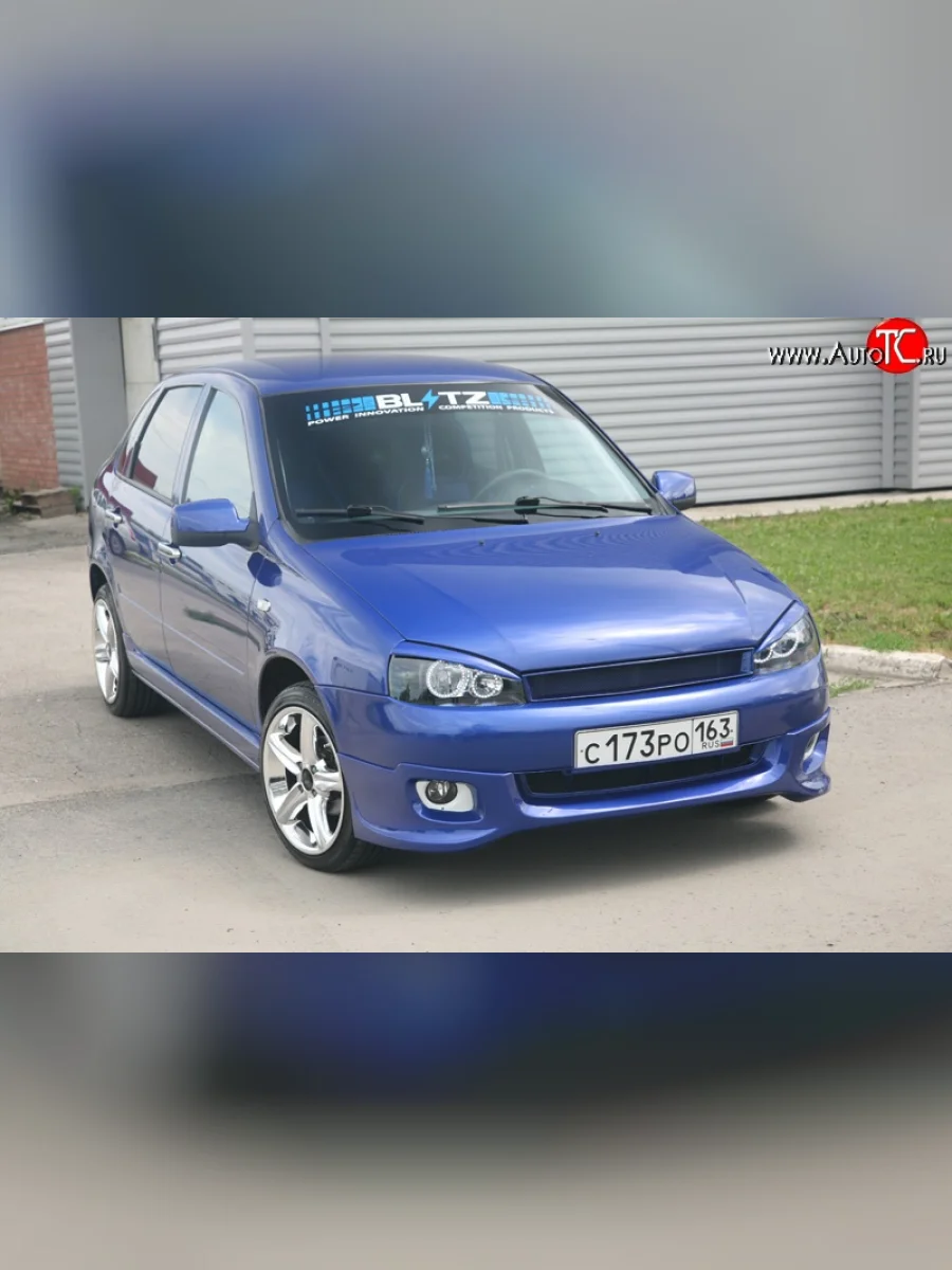 Накладка на передний бампер Вираж Лада ВАЗ Калина 1118 седан (2004-2013) (Неокрашенная)  в Самаре Самарской области