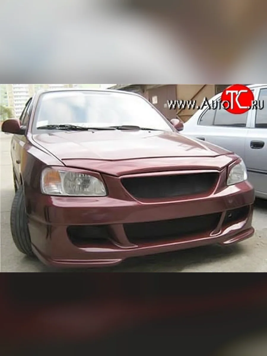 Передний бампер ATH Hyundai Accent 2 LC седан дорестайлинг (ТагАЗ) (1999-2012) (Неокрашенный)  в Воронеже Воронежской области