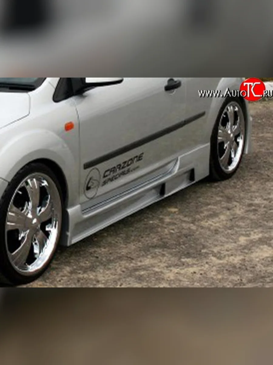 Пороги накладки CarZone Futura Ford Focus 2 хэтчбэк 5 дв. дорестайлинг (2004-2008) (Неокрашенные)  с доставкой в г. Керчь