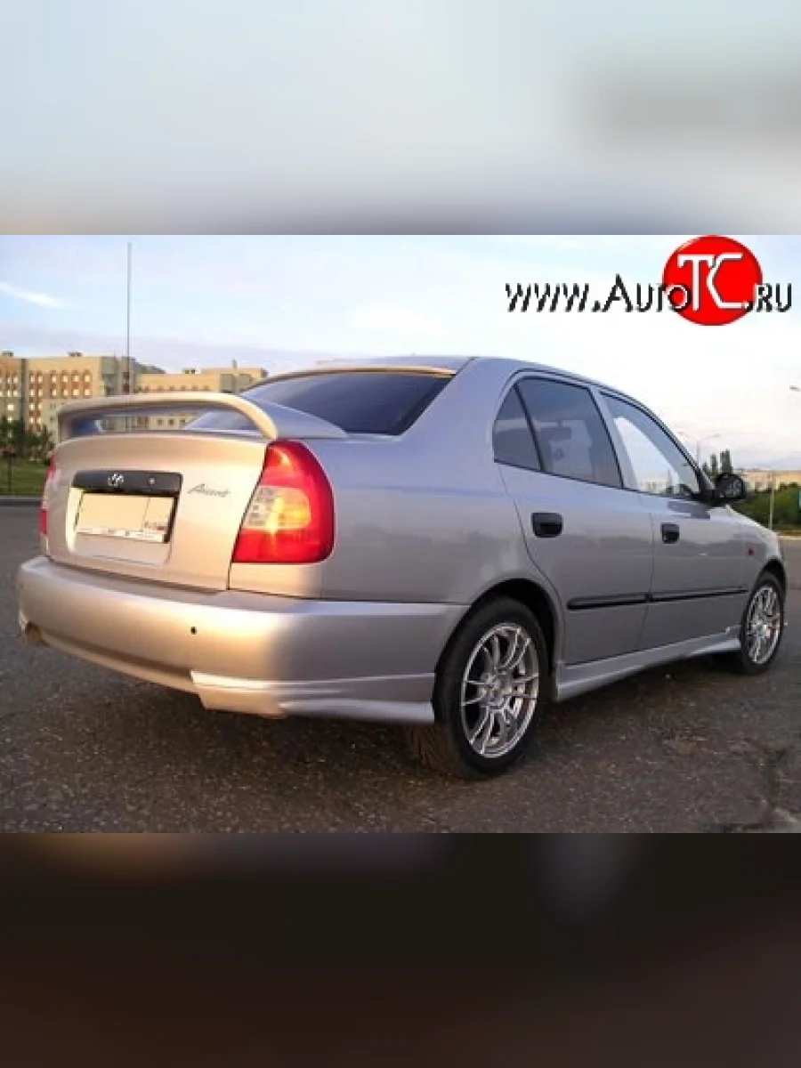 Козырёк на заднее стекло Street Hyundai Accent 2 LC седан дорестайлинг (ТагАЗ) (1999-2012) (Неокрашенный)  в Керчи Республика Крым