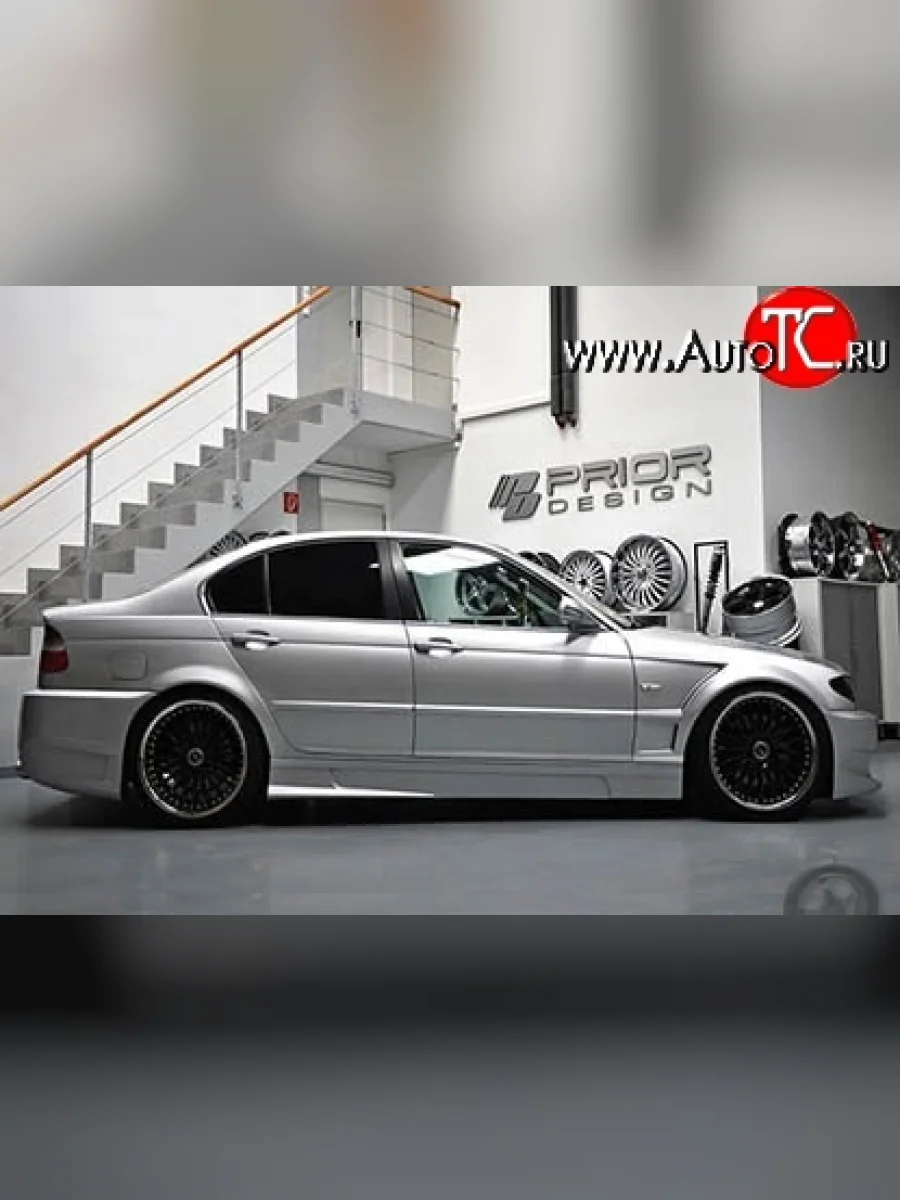 Пороги накладки Prior Design BMW 3 серия E46 седан дорестайлинг (1998-2001) (Неокрашенные)  в Самаре Самарской области