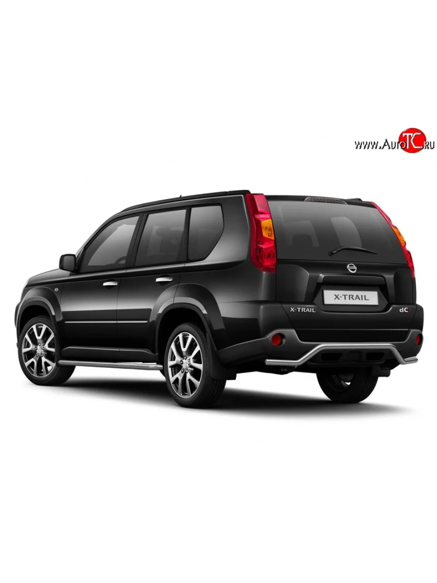 Защита заднего бампера из трубы диаметром 51 мм Petroil Tuning Nissan X-trail 2 T31 дорестайлинг (2007-2011)  в Перми Пермском крае