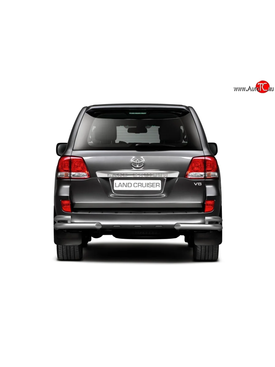 Защита Petroil Tuning заднего бампера из двойных боковых уголков с диаметром труб 76 и 51 мм Toyota Land Cruiser 200 дорестайлинг (2007-2012)  в Керчи Республика Крым