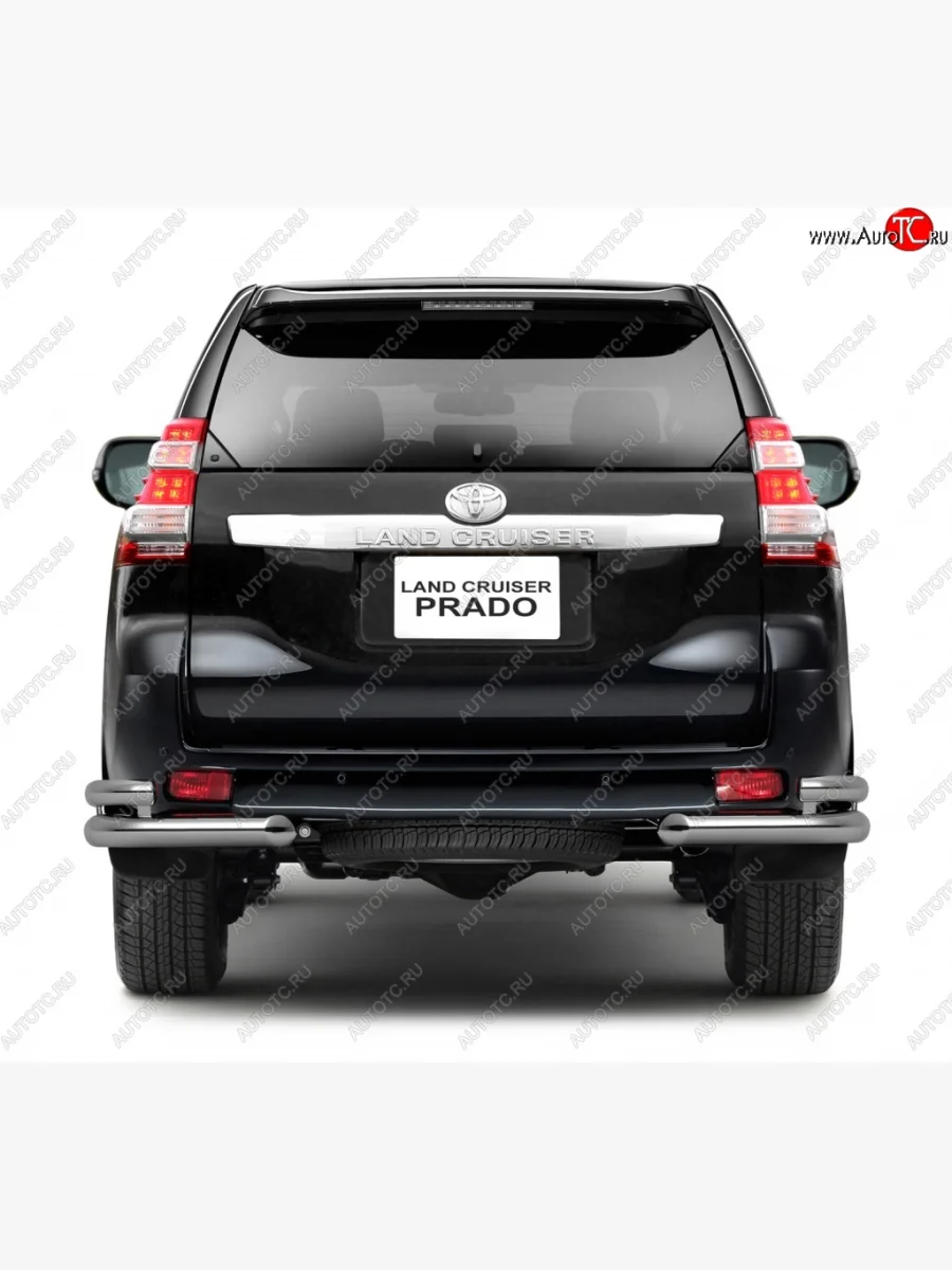 Защита заднего бампера Petroil Tuning 63/51 мм Toyota Land Cruiser Prado J150 дорестайлинг (2009-2013) (Нержавеющая полированная сталь)  в Керчи Республика Крым