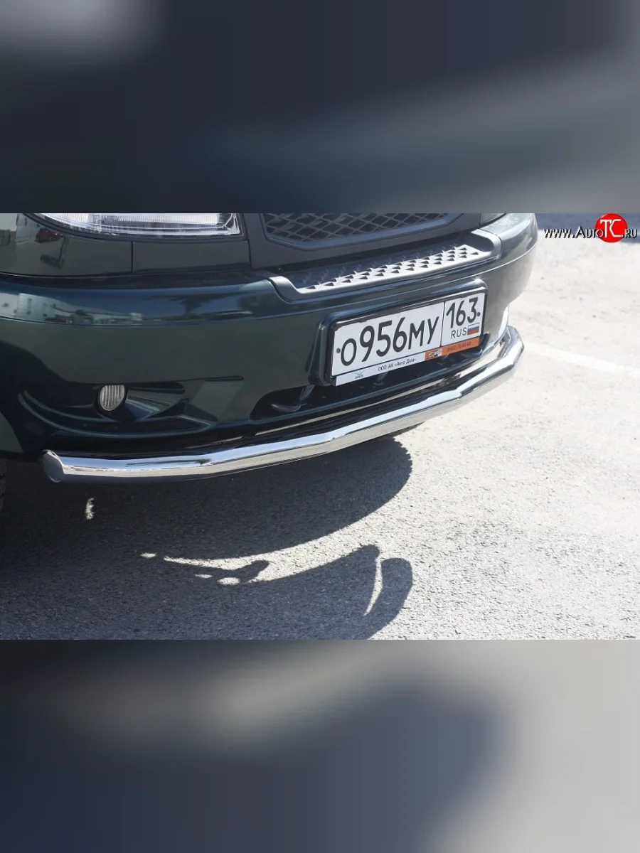 Одинарная защита переднего бампера диаметром 63 мм Petroil Tuning Уаз Патриот 3163 5 дв. дорестайлинг (2005-2013)  в Керчи Республика Крым