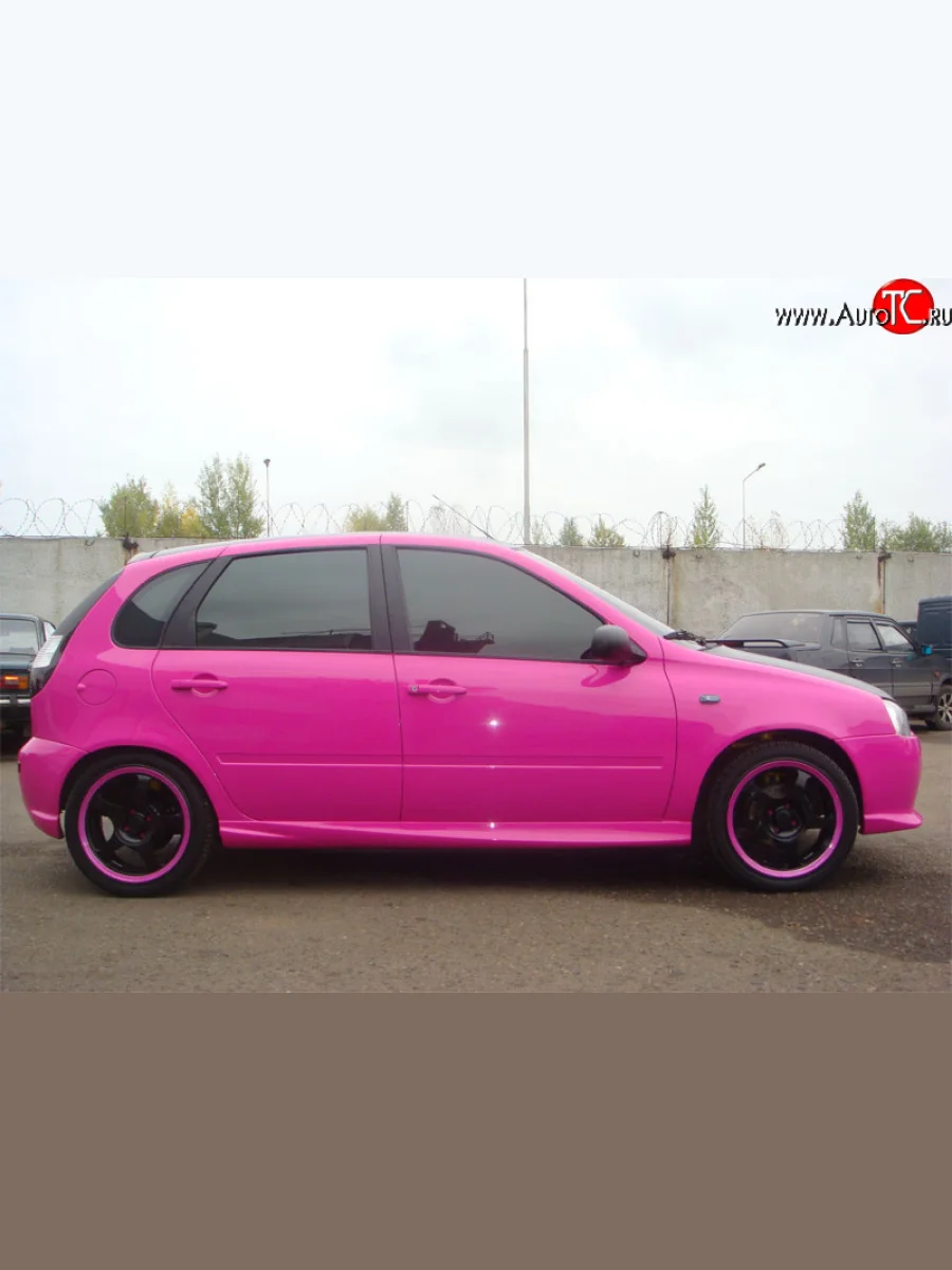 Пороги накладки Booster Лада ВАЗ Калина 1118 седан (2004-2013) (Неокрашенные)  в Керчи Республика Крым