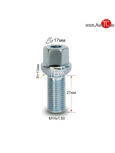 Колёсный болт длиной 27 мм Вектор M14 1.5 27 под гаечный ключ Audi A4 B7 седан (2004-2008) 