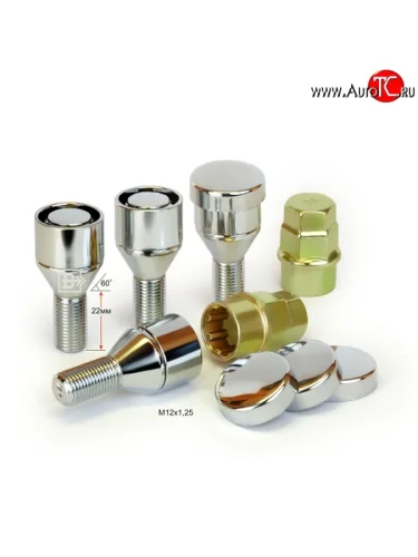 Колёсный болт длиной 22 мм Вектор M12 1.25 22 секретка (комплект) (пос. место: конус) 