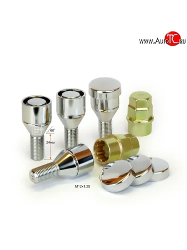 Колёсный болт длиной 24 мм Вектор M12 1.25 24 секретка (комплект) (пос. место: конус) 