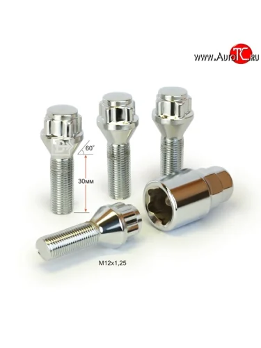 Колёсный болт длиной 30 мм Вектор M12 1.25 30 секретка (комплект) (пос. место: конус) Dong Feng Aeolus Yixuan Max (2021-2025) 