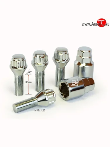 Колёсный болт длиной 30 мм Вектор M12 1.25 30 секретка (комплект) (пос. место: конус) Dong Feng Aeolus Yixuan Max (2021-2025) 