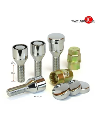 Колёсный болт длиной 33 мм Вектор M12 1.25 33 секретка (комплект) (пос. место: конус) Dong Feng Aeolus Yixuan Max (2021-2025) 