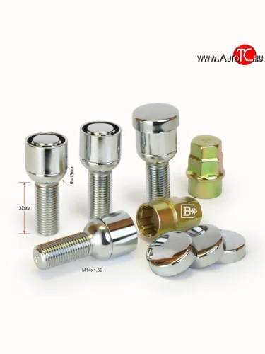 Колёсный болт длиной 32 мм Вектор M14 1.5 32 секретка (комплект) (пос. место: сфера) 