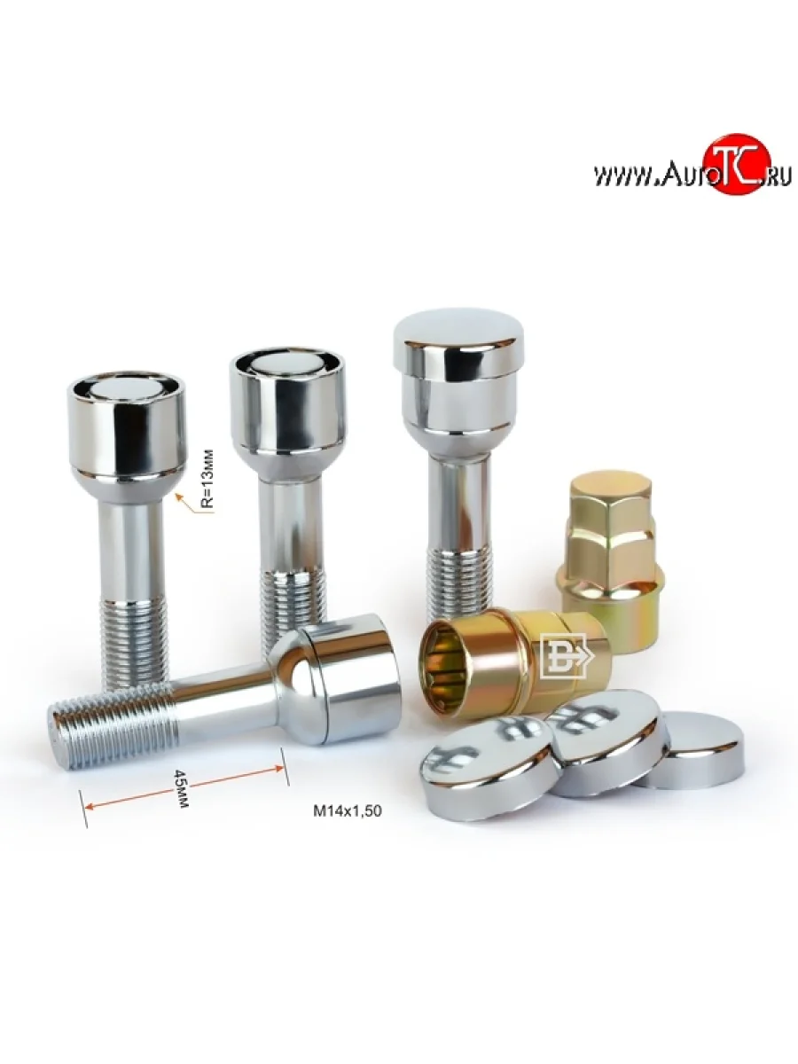 Колёсный болт длиной 45 мм Вектор M14 1.5 45 секретка (комплект) (пос. место: сфера)    в Воронеже Воронежской области