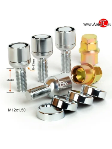 Колёсный болт длиной 25 мм Вектор M12 1.5 25 секретка (комплект) (пос. место: сфера) 