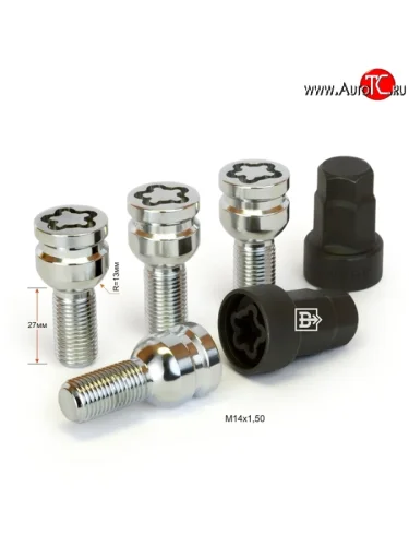 Колёсный болт длиной 27 мм Вектор M14 1.5 27 секретка (комплект) (пос. место: сфера) 