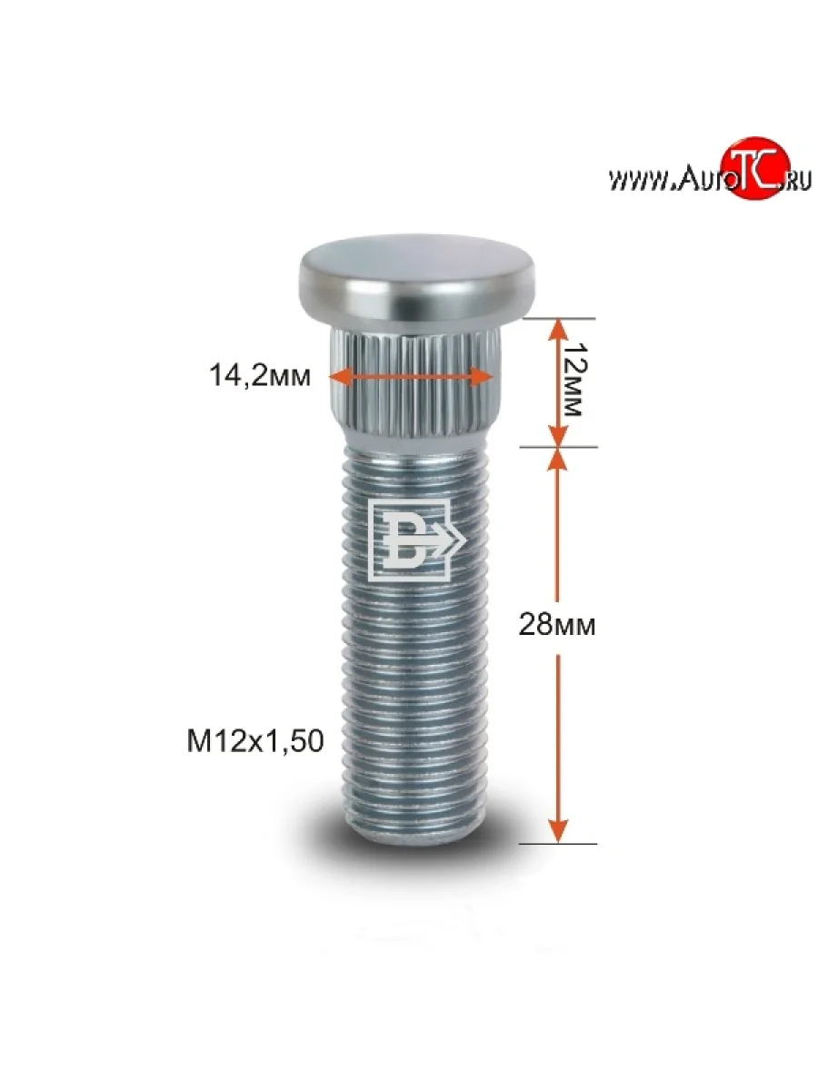 Забивная шпилька 28 мм ступицы Вектор M12 1.5 28 Seat Toledo Mk1 седан (1991-1999)