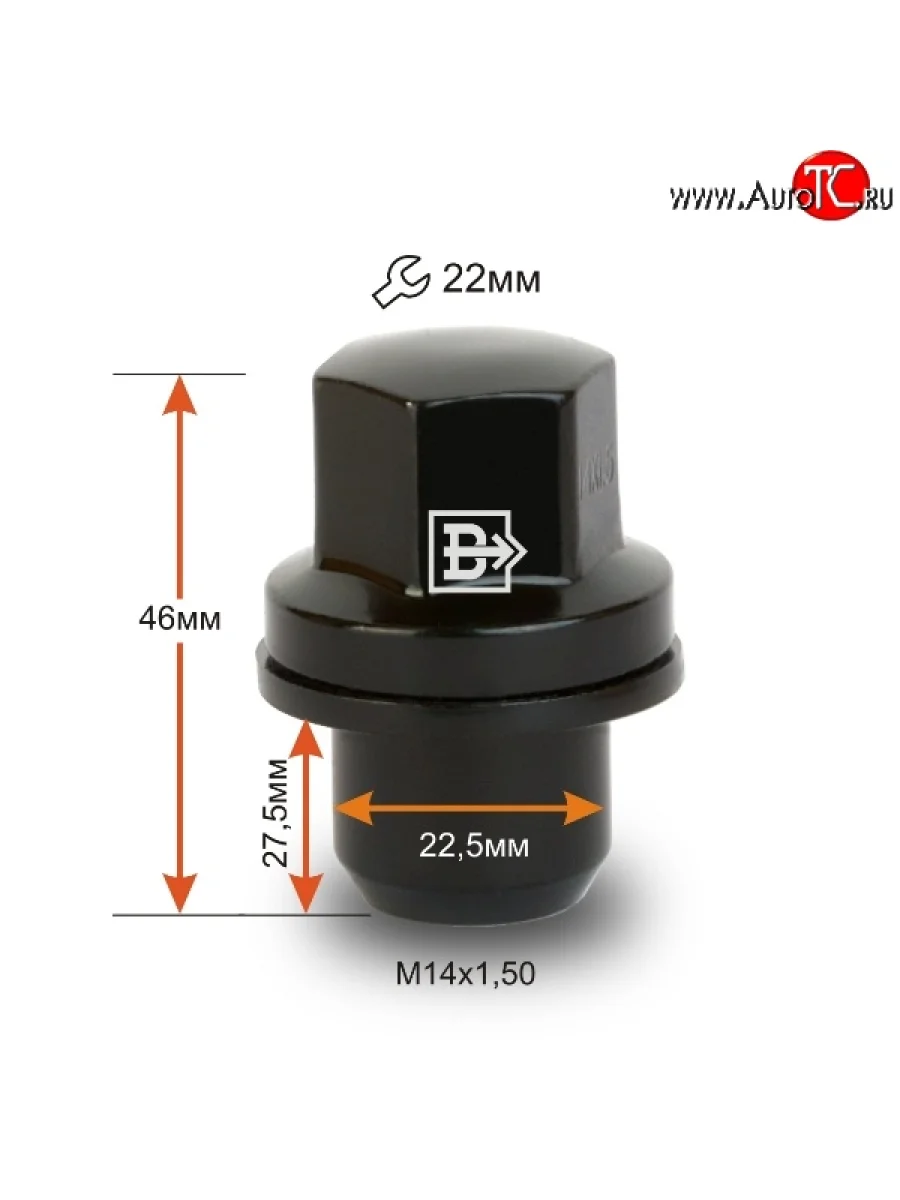 Колёсная гайка Вектор M14 1.5 Seat Altea 5P дорестайлинг (2004-2009)