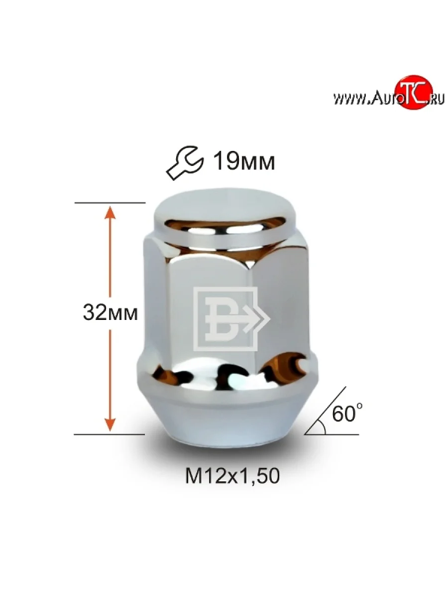 Колёсная гайка Вектор M12 1.5 Seat Toledo Mk1 седан (1991-1999)