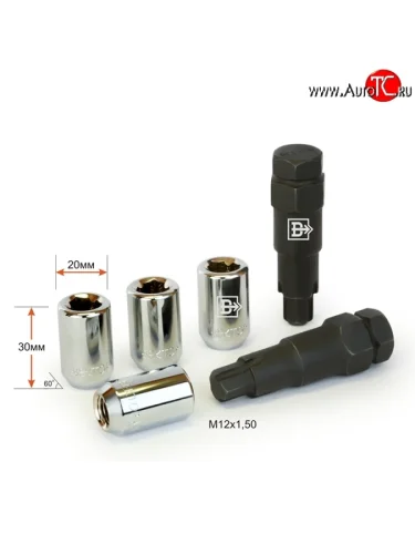 Комплект колёсных гаек секреток Вектор M12 1.5 