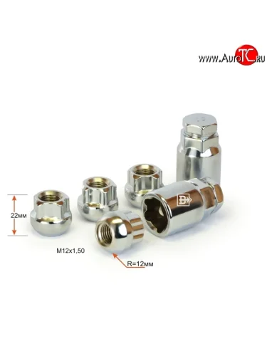 Комплект колёсных гаек секреток Вектор M12 1.5 
