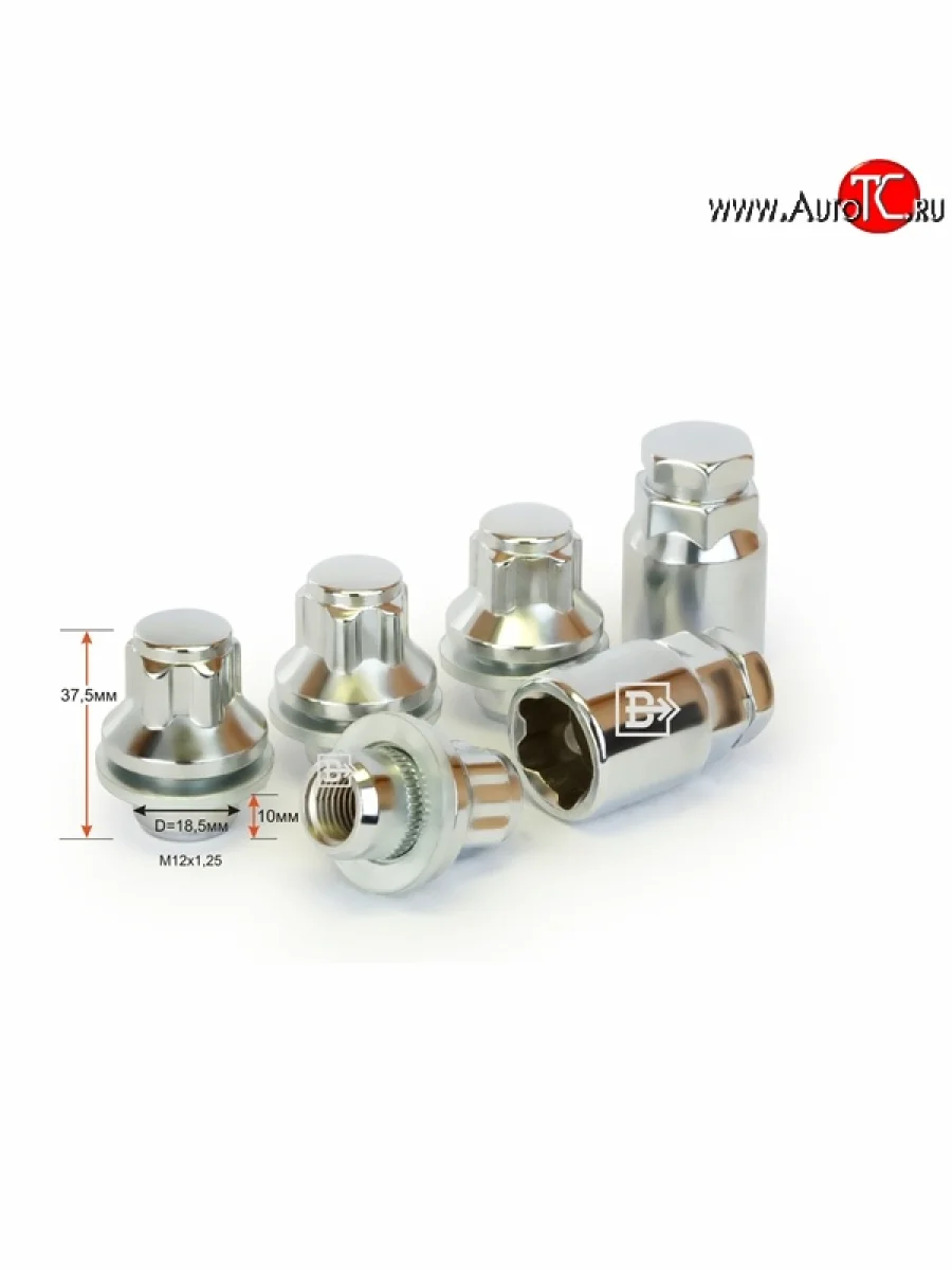 Комплект колёсных гаек (конус) Вектор M12 1.25    в Самаре Самарской области